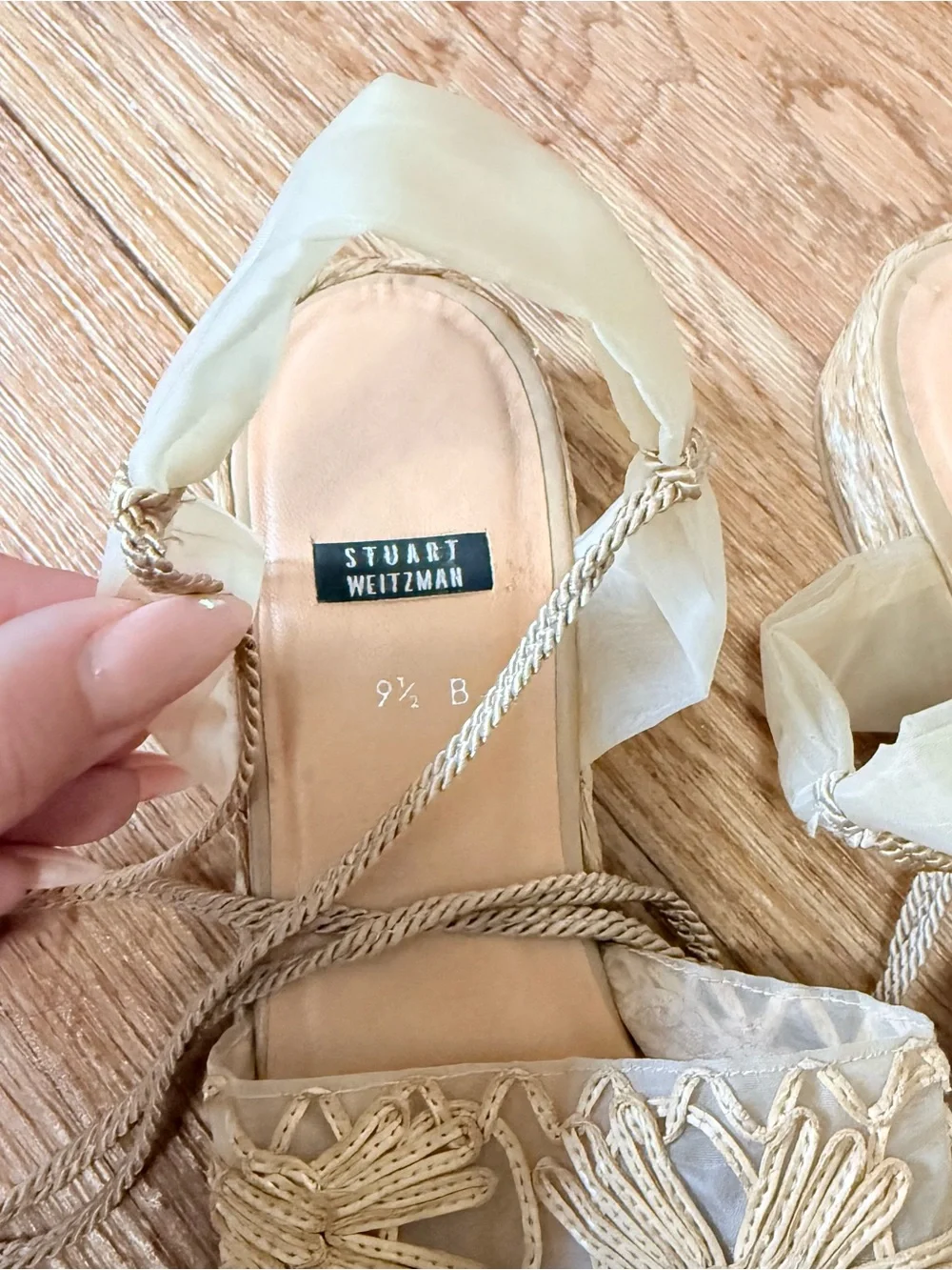 Stuart Weitzman Vintage Espadrille Lace Up Sandals